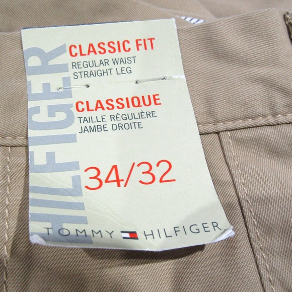 NEW Tommy Hilfiger Classic Fit Khaki Chinos Sz 34 - Picture 3 of 5